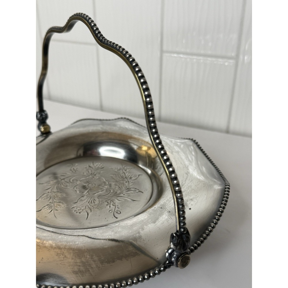 Antique Barbour Silver Co Quadruple Silverplate Bridal Basket Dish 1892-1898 GUC - Picture 13 of 16